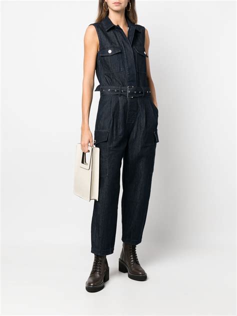 michael kors off shoulder jumpsuit|michael kors belted denim jumpsuit.